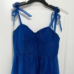 Sparkly Blue Size 10 Prom Dress